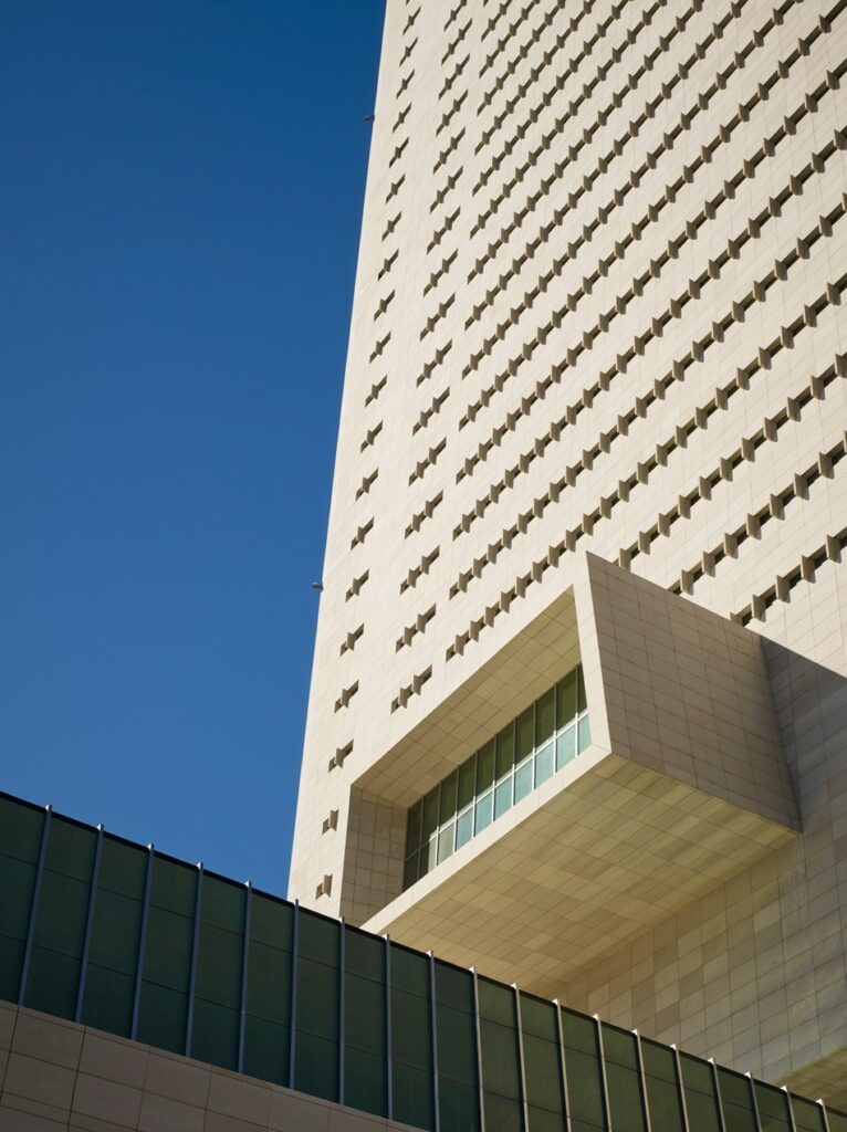 Ventilated stone facade detail Kuwait