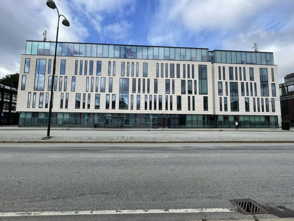 Detail of the natural stone exterior at Gyldengården